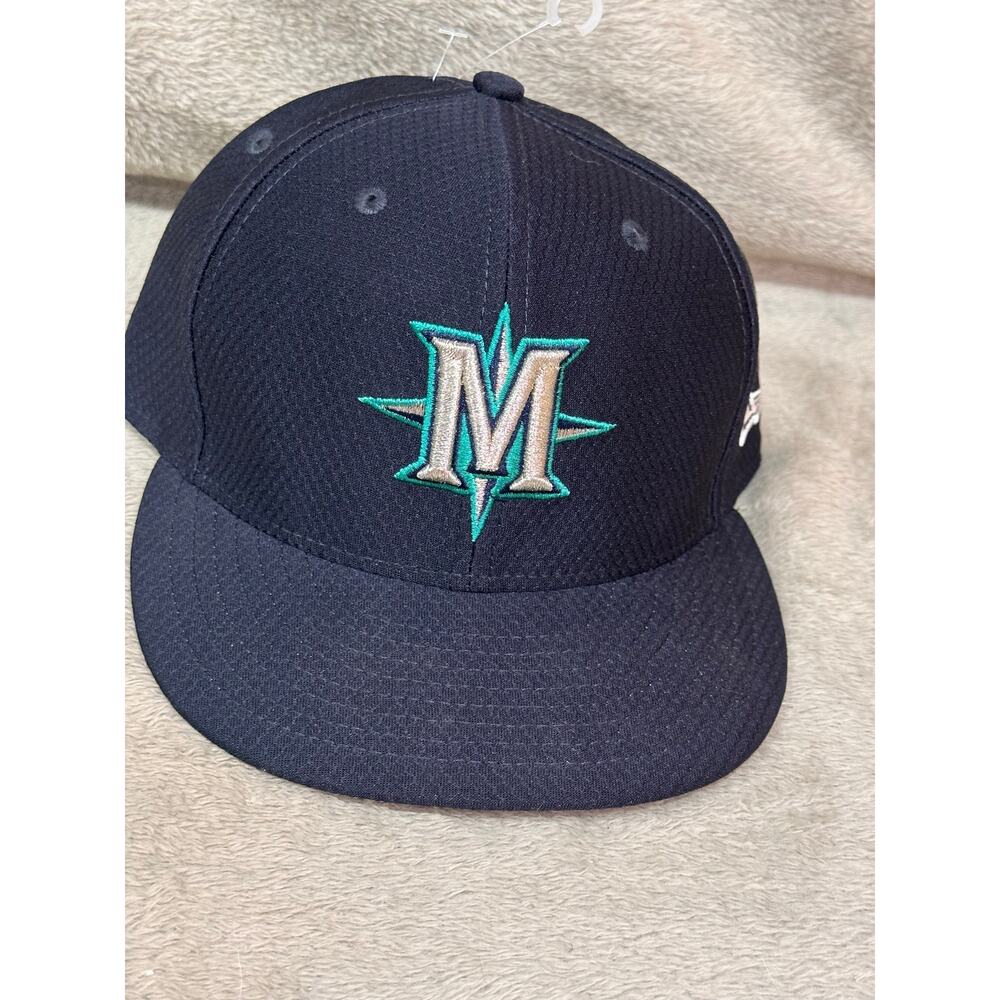New Era 59FIFTY Seattle Mariners Fitted Hat 7 3/4 MLB Authentic Navy Cap - Picture 2 of 8